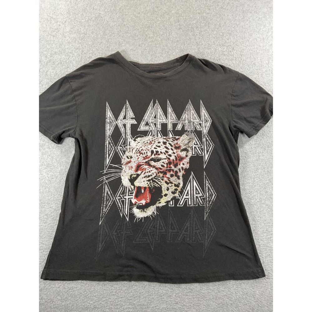Def Leppard Graphic T-Shirt Mens Medium Black Rock Band Short Sleeve 1444